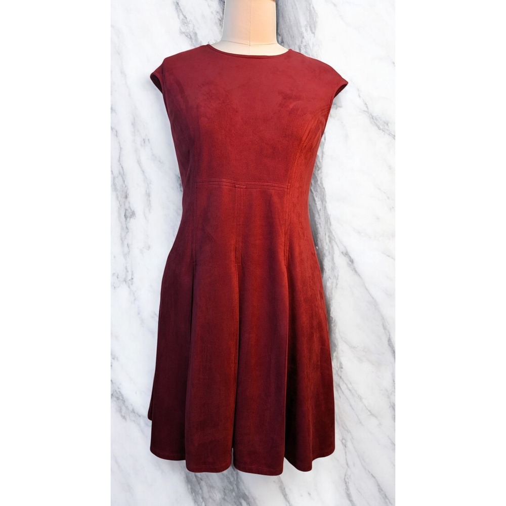 Faux Suede sz 0X super soft The LIMITED Fitted Flare Dress Cap‎ Sleeve